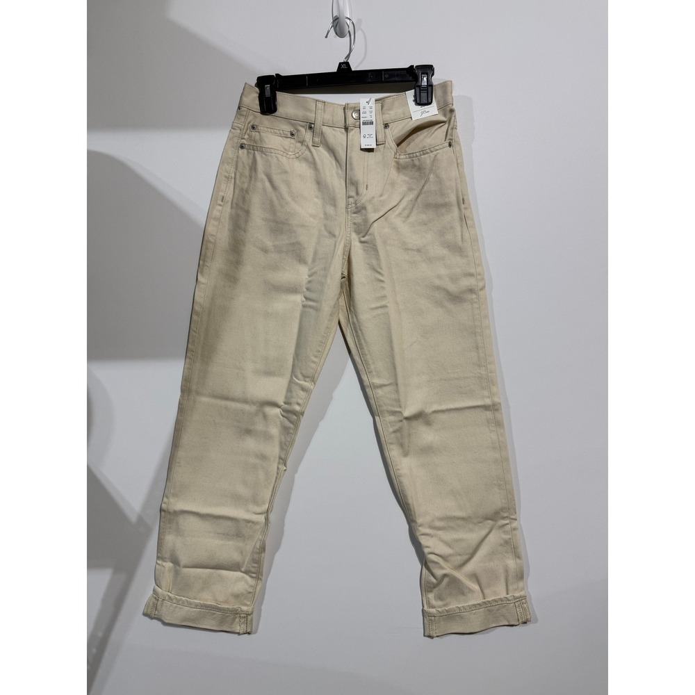 J.Crew Slouchy Boyfriend Jeans Womens 25 Natural Off-White NEW Relaxed BD367